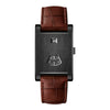 HeroForce 5035P – Jump-Hour Rectangle Watch with Embossed Leather Strap