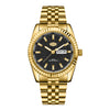 HeroForce 5083 – Luxury Analog Watch with Fluted Bezel & Sunburst Ripple Dial