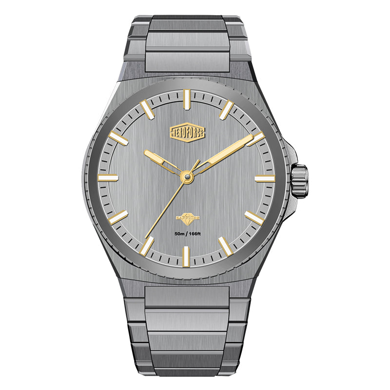 HeroForce 5063 - Men's Luxury Analog Watch – Stainless Steel Bracelet, Sapphire Crystal Display