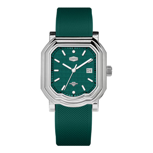 HeroForce 5051P – Men’s Square Business Watch with Multi-Faceted Bezel and Date